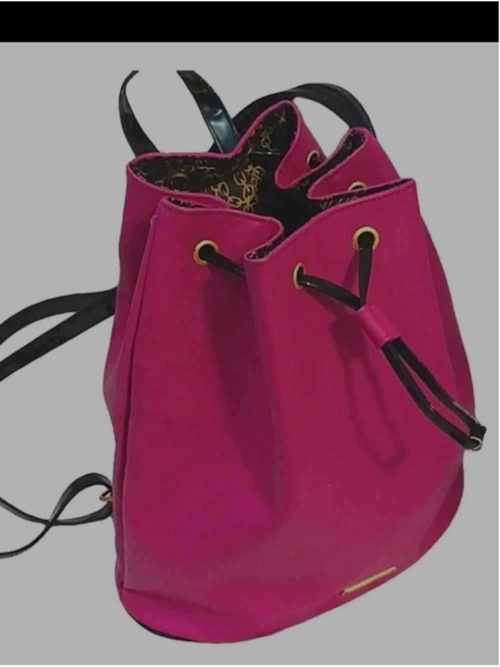Juicy Couture Womens Pink And Black Travel Backpack Bag